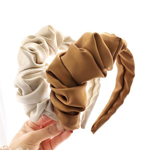 

haimeikang large size headband for women solid color pleated hair band bezel hoop headwear fashion accessories