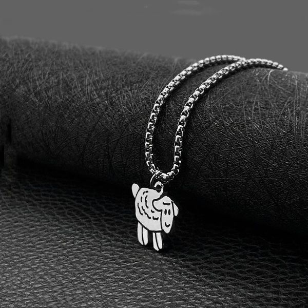 

pendant necklaces fashion titanium steel necklace small animal couple jewelry, Silver