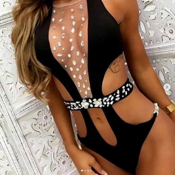 

lugentolo diamond one piece swimsuit women 2021 summer solid color bathing suit two-piece suits