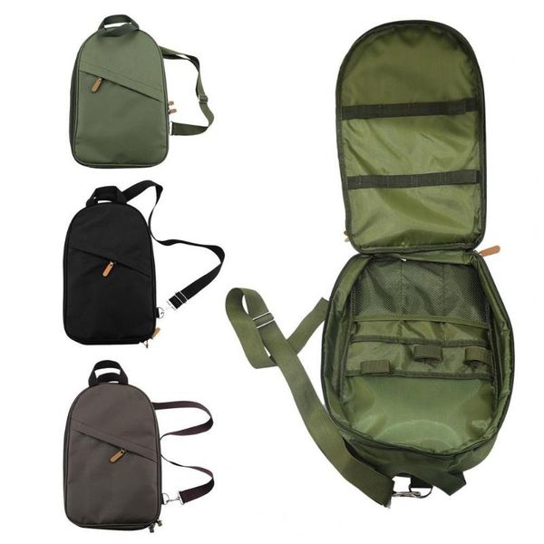

outdoor bags 1 pc fiber solid color shoulder bag adjustable length and large capacity waterproof tableware storage for camping