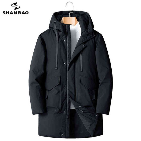 

SHAN BAO 5XL 6XL 7XL 8XL Men's Hooded Long et Classic Brand Clothing Thick Warm Comfortable Casual Loose 90% Down Coat, Black;white