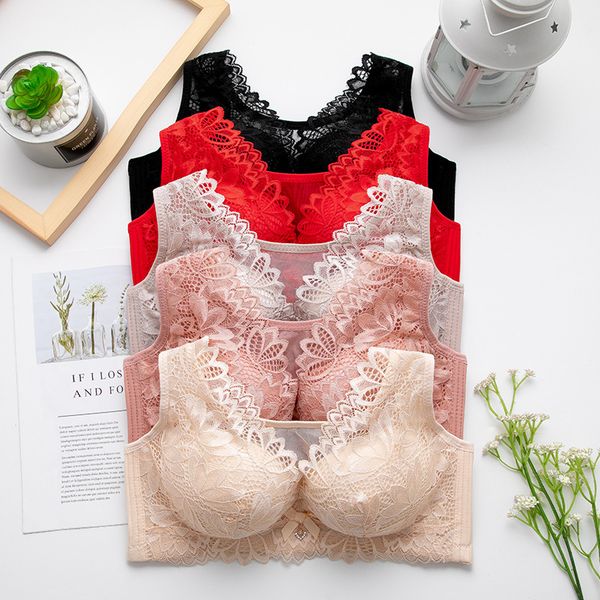 

october with 2021 new thin large size bra waistcoat, Red;black