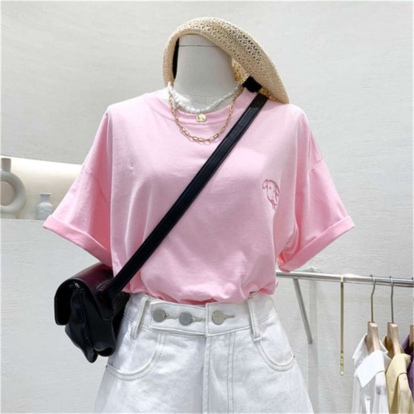

women's t-shirt short summer wear 2021 korean ins fashionable small, fresh and loose, versatile, foreign style half sleeve af6f, White