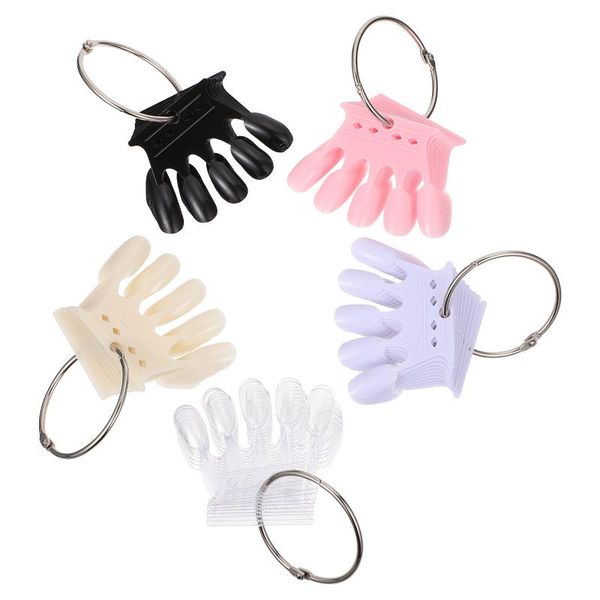 

false nails 5pcs nail art showing practice boards tips color contrast tools, Red;gold