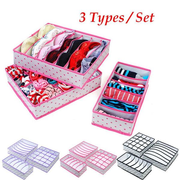 

storage drawers socks organizer box bras underwear container home cloth foldable closet fabric drawer beige rose red