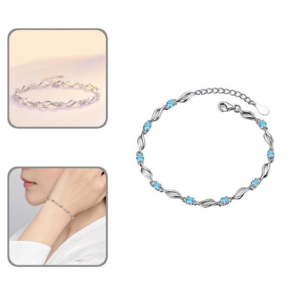 

bangle chain bracelet simple design chic rust resistant rhinestone women bracelets for party, Black