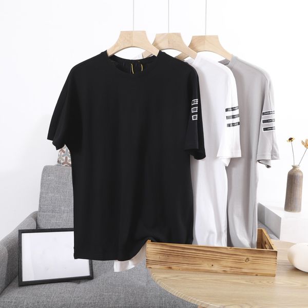 

men's summer t-shirts round neck tee short sleeve diy custom cotton men pa shirt piping letter fashion 100 m-3xl, White;black