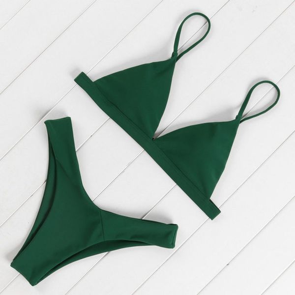 

bikini, a style of pure color bikini, White;black