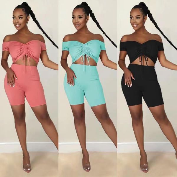 

women's tracksuits 2021 spring and summer fashion off-the-shoulder suit, Gray