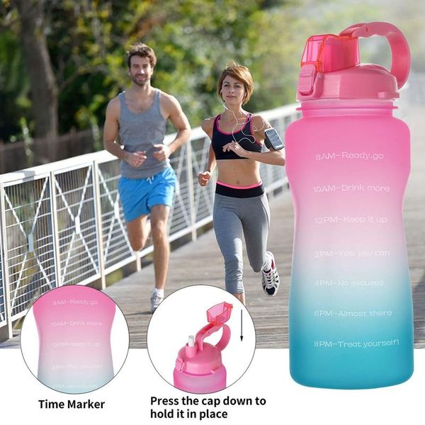 

water bottle tritan gallon 3.8l with unique timeline measurements goal bpa sports portable gym jug