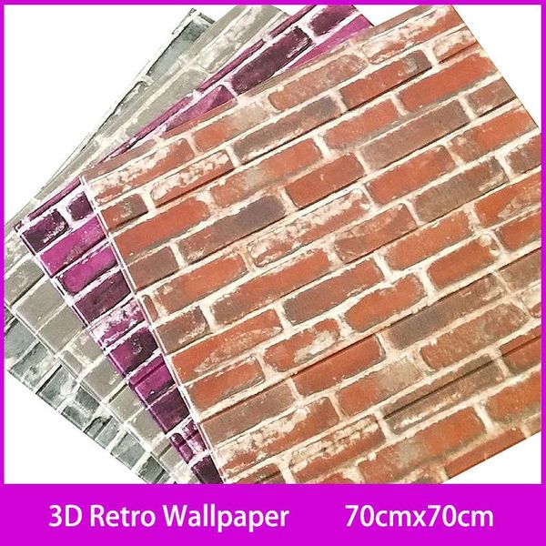 

wall stickers 3d retro simulated brick self adhesive waterproof covering wallpaper for living room bedroom diy decor