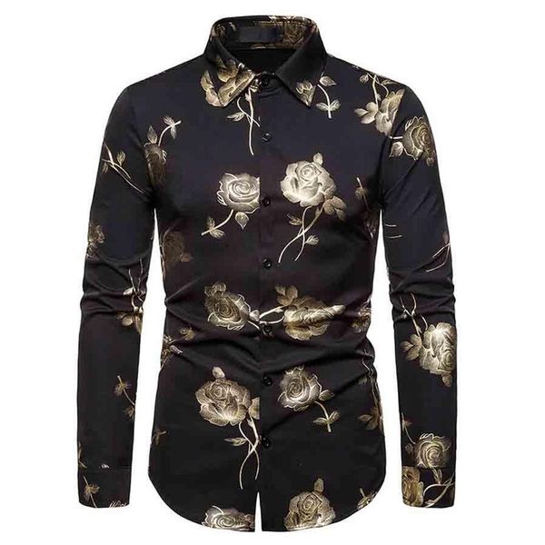

rose comfortable men's long sleeve shirt comfortable fitting fashion retro style travel office entertainment, White;black