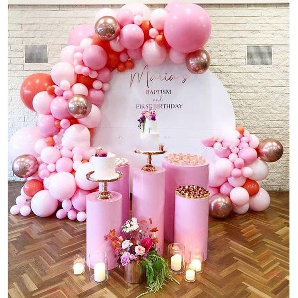 

party decoration no big circle)set of 5 acrylic display stand white mental plinths for wedding yudao1906