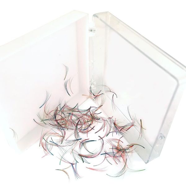 

fans 4d grafting lashes loose premade short stem russian volume colorful eyelash extensions small jar colored false eyelashes