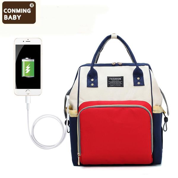 

diaper bags 2021 baby bag with usb interface waterproof mummy backpacks large capacity maternity handbag