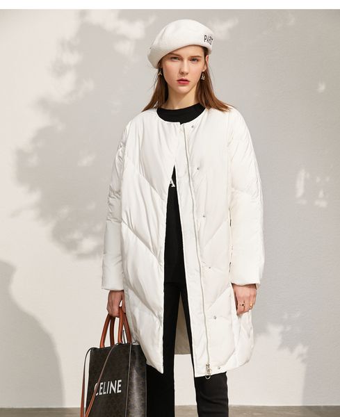 

simple 90 white downs collar women's 2021 warm wholesale with down jacket multi style, Black