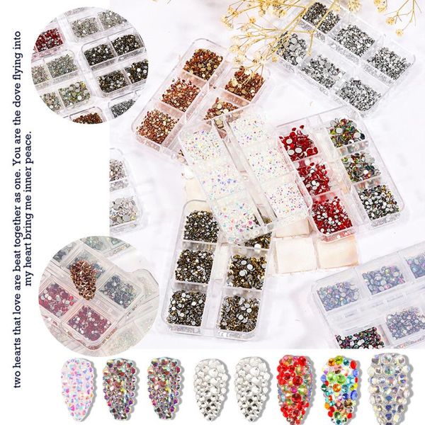 

nail art decorations boxed rhinestone jewelry flat heavenly light nails, Silver;gold