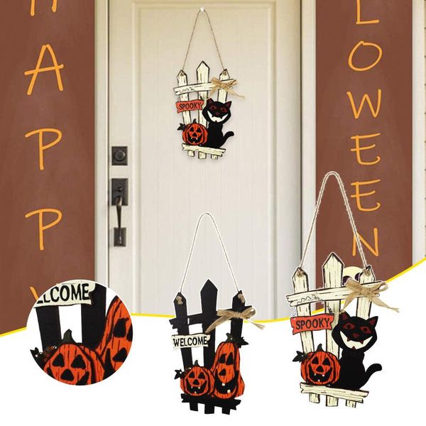 

decorative objects & figurines putuo decor halloween wooden door hanging signs happy trick or treat pumpkin zombie witch decoration gifts
