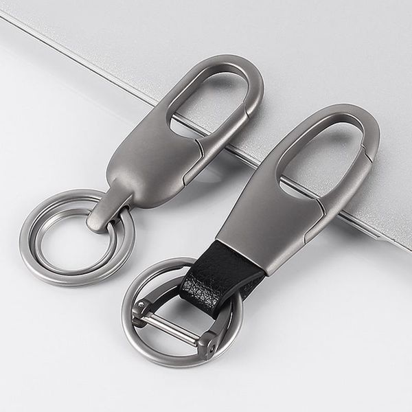 

keychains luxury titanium car key chain creative shape super light carbine men women chains for ring holder gifts, Silver
