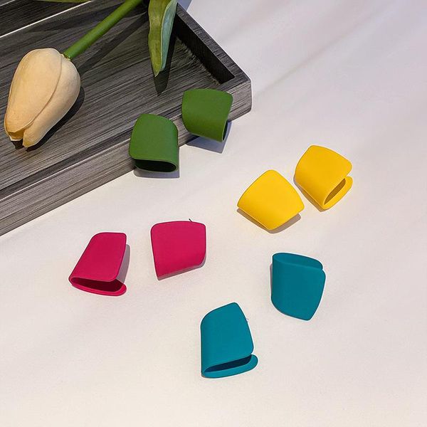 

stud korean candy colors geometry irregular earrings for women 2021 fashion cute girls jewelry female elegant ear studs gift, Golden;silver