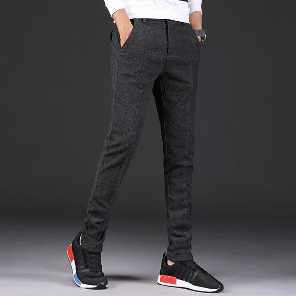 

fashion men black jeans vintage retro slim fit ripped buttons long straight pants plus size men's n21k, Blue