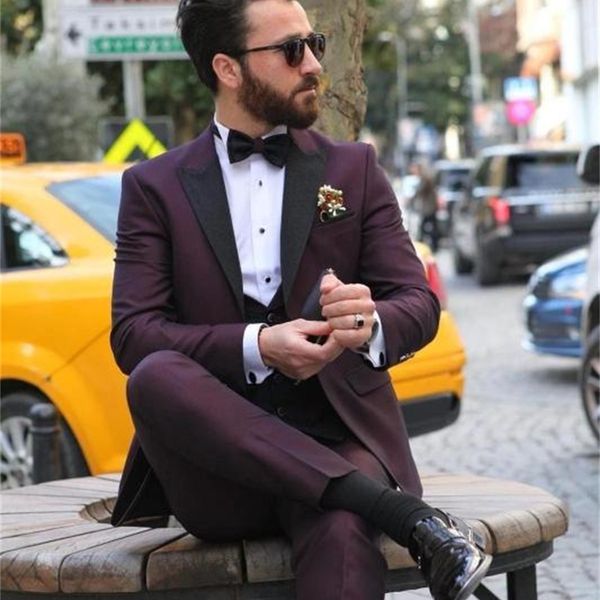 

men's suits & blazers fashion groom tuxedos wedding 3 piece suit men business prom party custom made men blazer terno masculino (jacket, White;black