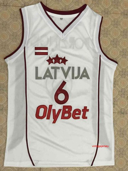 

men women youth #6 kristaps porzingis team latvijas basketball jersey embroidery stitched xs-6xl, Black