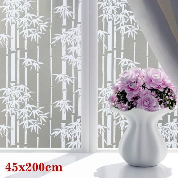 

window stickers 45*200cm frosted pvc sticker waterproof privacy bedroom bathroom film non-adhesive pattern glass