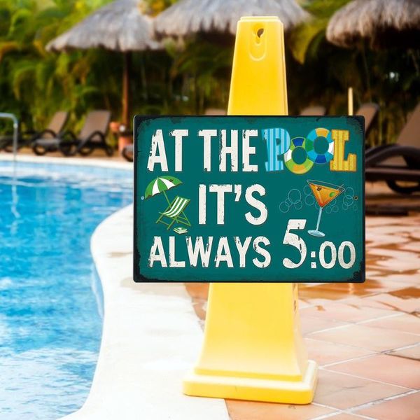 

garden decorations decorative swimming pool rules signs metal plaques sign accessories