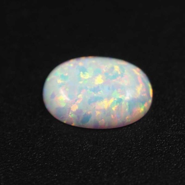 Im Labor hergestellter Opal-Edelstein, oval, 18 x 13 mm, Weiß-Blau-Opal-Cabochon-Perlen mit flacher Rückseite für die Ringherstellung H1015