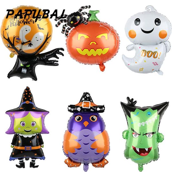

party decoration 1pcs halloween pumpkin ghost witch foil balloons wizar inflatable toys air globos decorations supplies