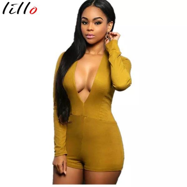 

women's jumpsuits & rompers v-neck jumpsuit fashion slim fit casual back zipper wholesale yellow pink, Black;white