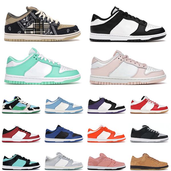

traviscott dunkey black white outdoor shoes green glow cherry university red chunky dunky skateboard men trainers sneakers