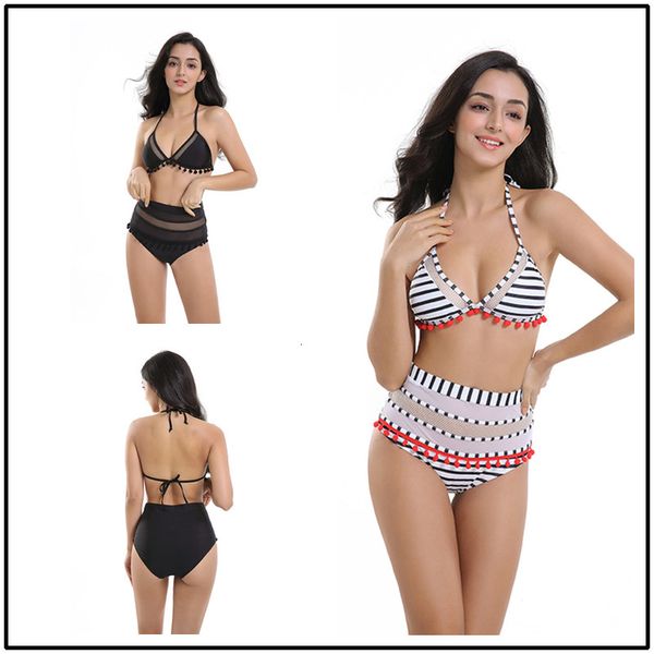 

2021 bikini high waist split swimsuit female, White;black