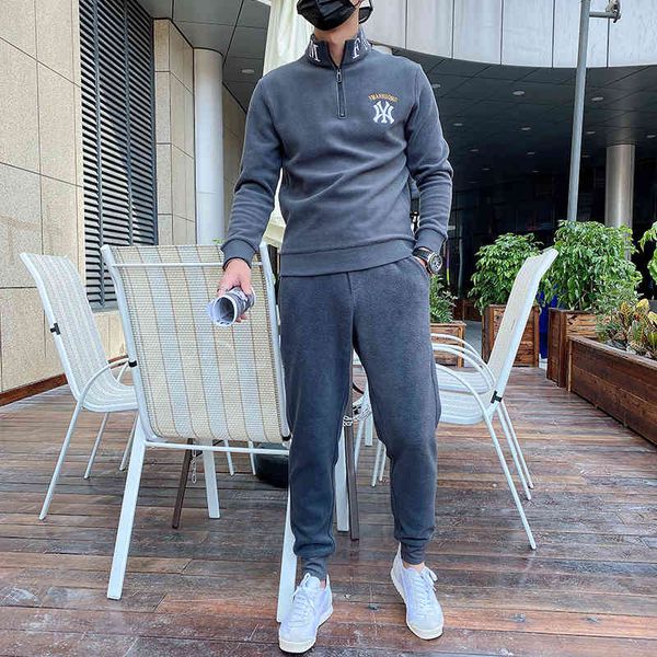 

hoodies male suit turtleneck sweater with velvet card embroidered, Black