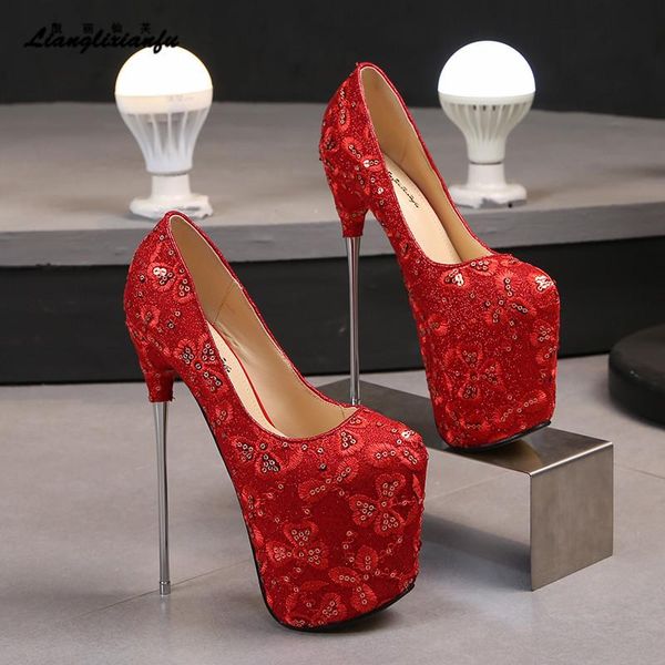 

dress shoes crossdresser gladiator sequins stiletto 19cm 22cm 30cm metall thin heels woman waterproof wedding pumps zapatos mujer, Black
