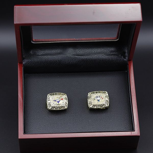 

2pcs 1992 1993 toronto championship ring with souvenir men fan gift, Golden;silver