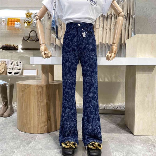 

pant nicho design jeans with fashion print skinny high-waisted pants, White