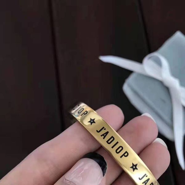 

aaa designer jewelry brass letter open bracelet fashion versatile couple popular net, Black