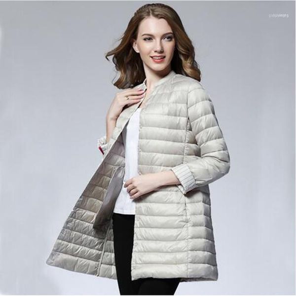

down coat winter slim overcoat padded long portable solid woman jacket duck ultra warm jackets light spring female m20212711, Black
