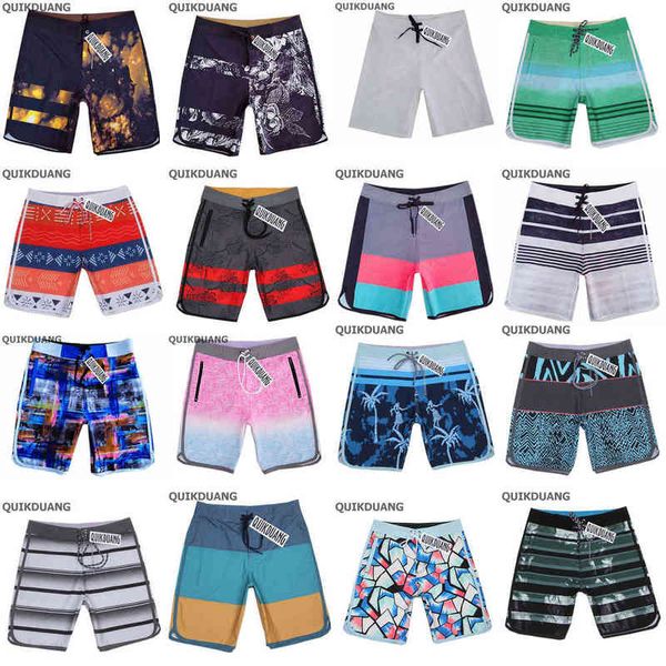 QUIKDUANG Bermuda Pantaloncini da uomo Boardshorts Pantaloncini da spiaggia ad asciugatura rapida Pantaloncini da surf in spandex elastan impermeabili Pantaloncini casual SZ30-38 H1210