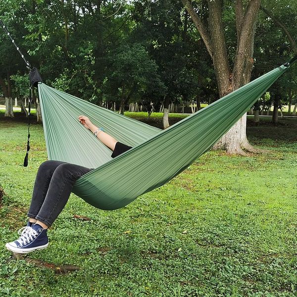 

camp furniture 2021 ultralight 380t (20d) outdoor camping nylon hammock sleep swing tree bed garden backyard protable chair