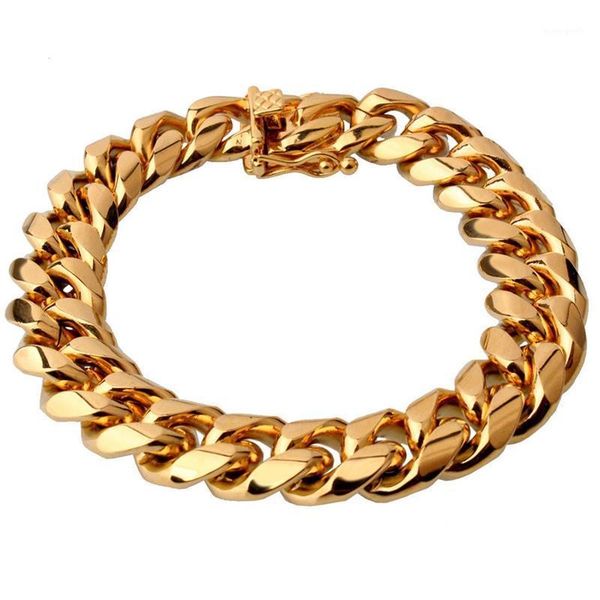 

charm bracelets 10mm men's titanium steel encryption bracelet stainless round chain metal trendy unisex1, Golden;silver
