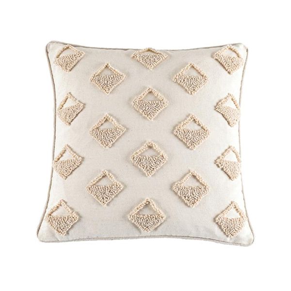 

pillow case h051 soft cotton decorative throw cover boho tufted cushion european shell for sofa bedroom square
