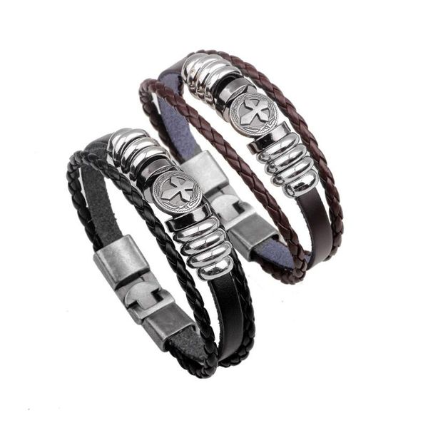 

charm bracelets kirykle vintage jewelry cross leather for men braslet women punk beads bracelet steel female gifts, Golden;silver