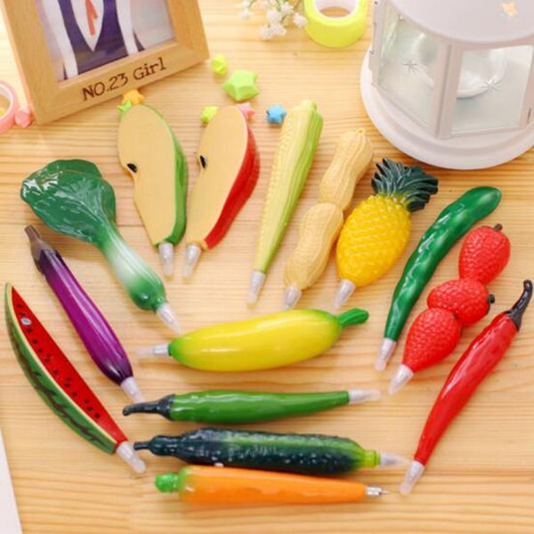 15 estilo com ímã canetas esferográficas criativas gel cartoon fruta e vegetal forma k25
