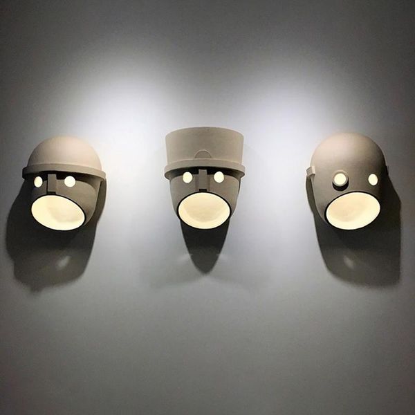 Lampade da parete Nordic Fun Mask Lampada Moderna e calda G9 Apparecchi per soggiorno Corridoio Camera da letto Decorazione per bambini Luci a led