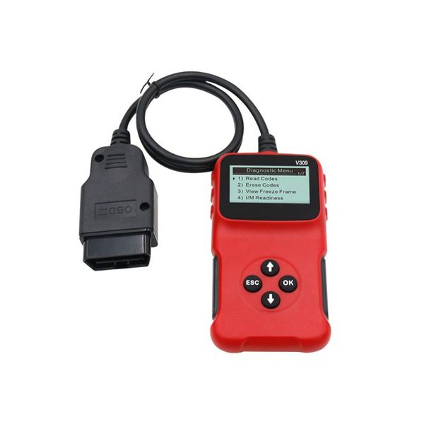 Lettori di codici Strumenti di scansione OBD2 Scanner diagnostico per auto Mini Lettore di strumenti portatile in 5 lingue Facile da usare Display LCD Rilevamento guasti Motore Che