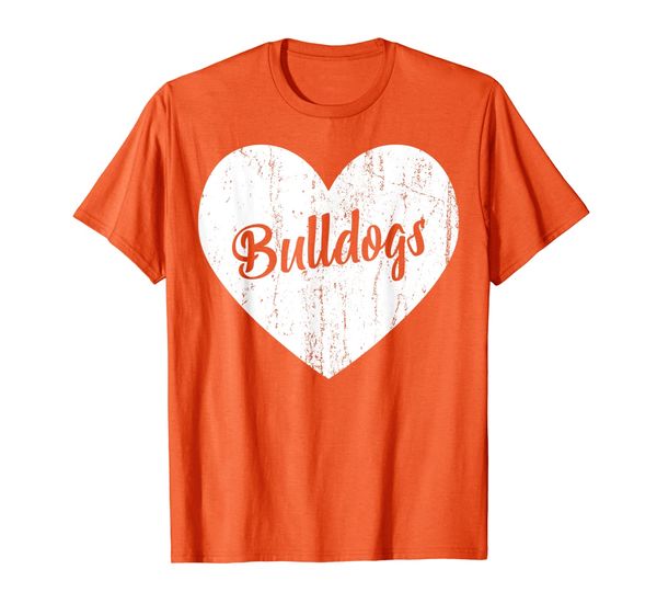 

bulldogs school sports fan team spirit mascot heart gift t-shirt, White;black