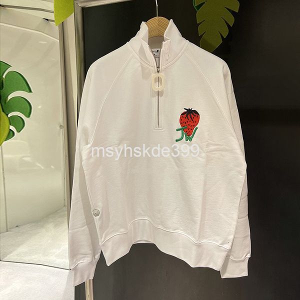 

women's hoodies & sweatshirts strawberry embroidered loose sweater spring and summer men's women's half high collar, Black